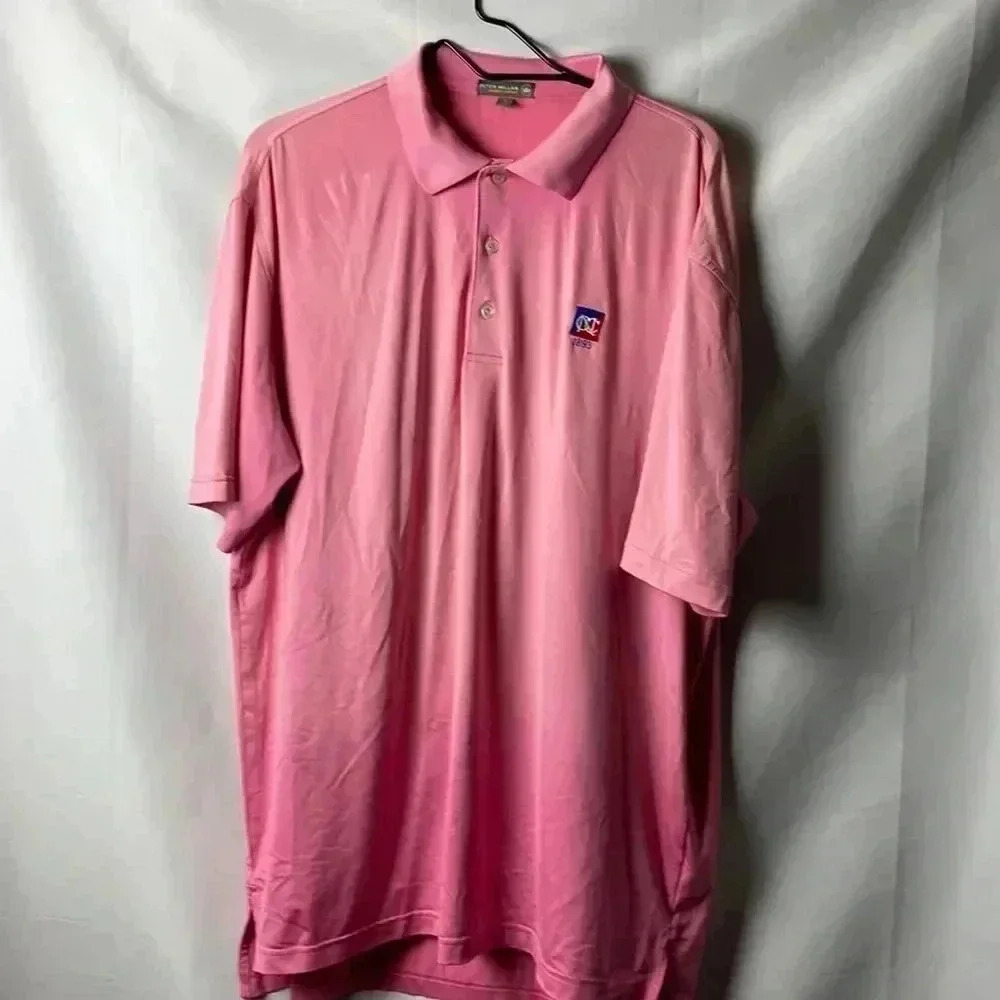 PETER MILLAR SUMMER COMFORT‎ MENS SIZE XL PINK OMBRE COLOR POLO SHIRT EUC…